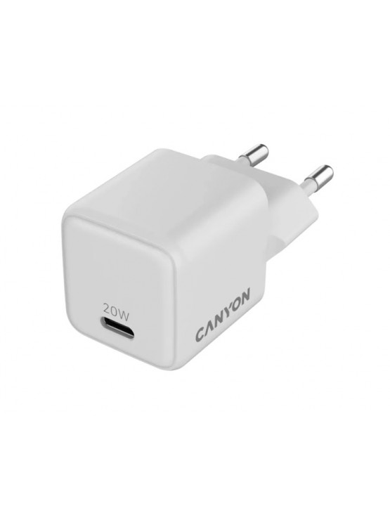 დამტენი: Canyon CU20C USB-C GaN Fast Wall Charger 20W White - CNS-CUW20C