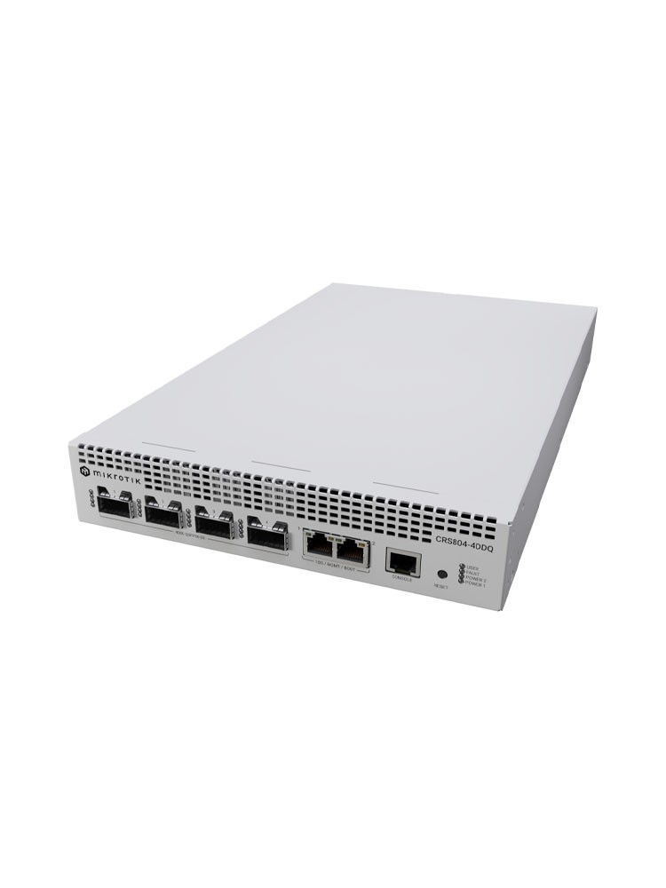 სვიჩი: MikroTik CRS804 DDQ 4x400G QSFP56-DD 2x1G/10G Ethernet ports Managed Switch - CRS804-4DDQ-hRM