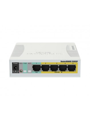 სვიჩი: Mikrotik RB260GSP 5-Port Gigabit Ethernet Switch - CSS106-1G-4P-1S