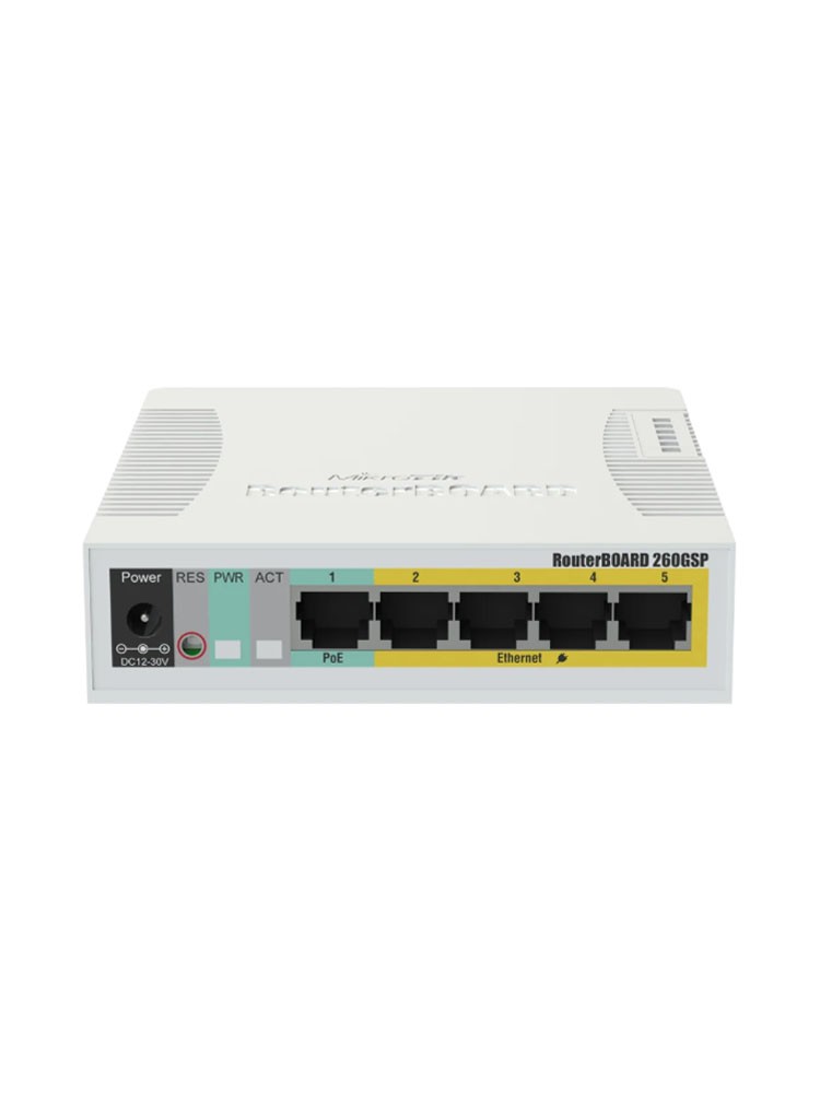 სვიჩი: Mikrotik RB260GSP 5-Port Gigabit Ethernet Switch - CSS106-1G-4P-1S
