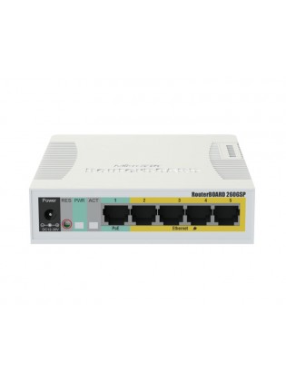 სვიჩი: MikroTik CSS106-1G-4P-1S 5-port Gigabit PoE Managed Switch