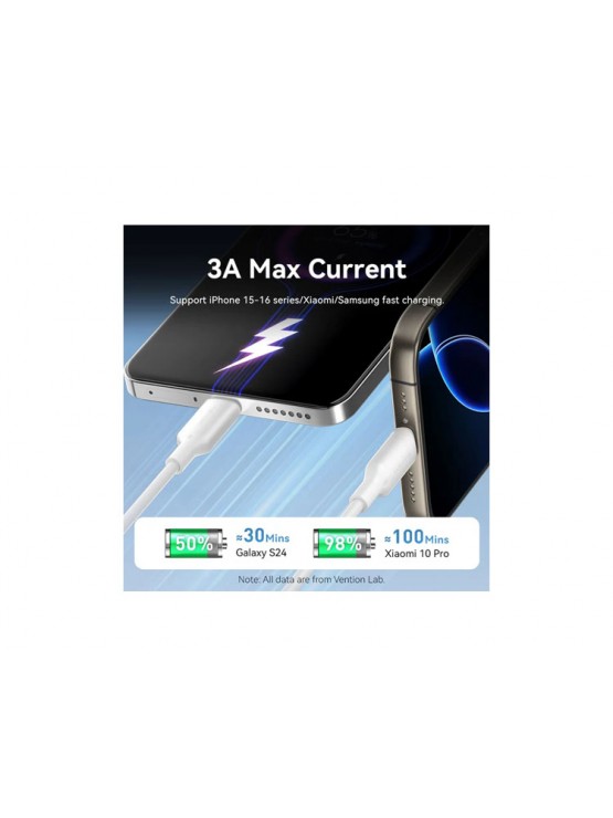 კაბელი: Vention CTQLF USB 2.0 to USB Type-C Cable 1m Blue