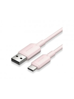 კაბელი: Vention CTQPF USB 2.0 to USB Type-C Cable 1m Pink