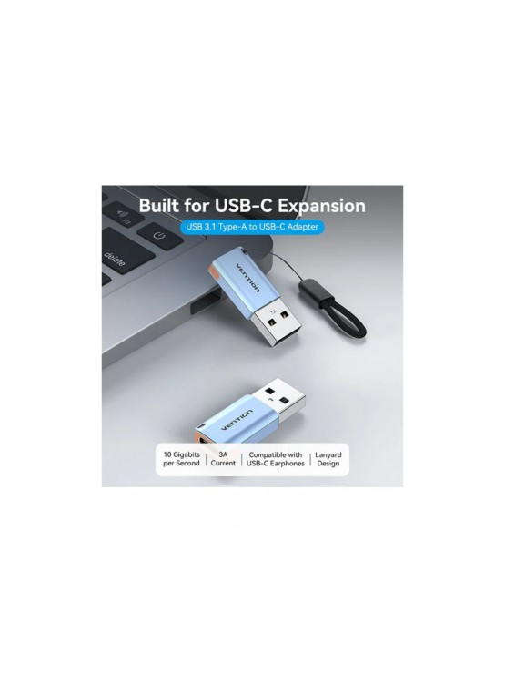 ადაპტერი: Vention CUAH0 USB 3.1 to USB-C Adapter 10Gbps Data Transfer Gray Aluminum