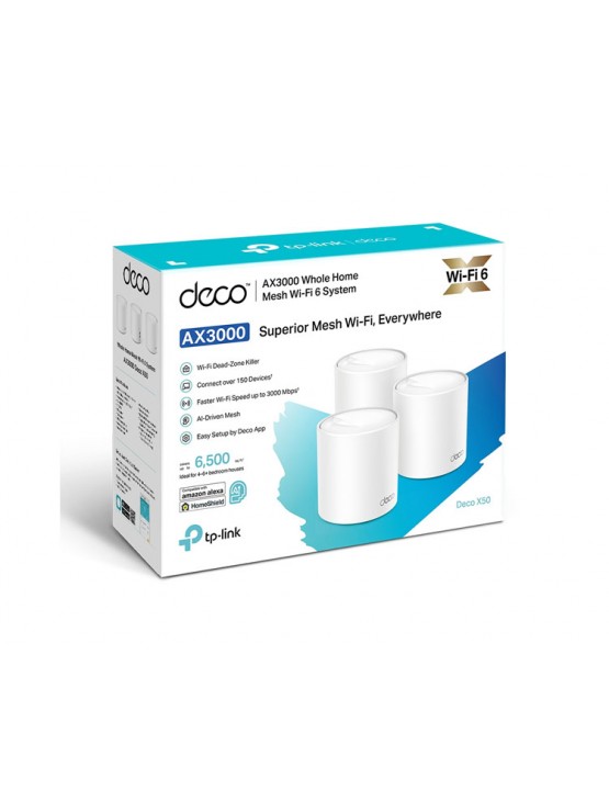 როუტერი: TP-Link Deco X50 AX3000 Whole Home Mesh WiFi 6 System (3-pack)