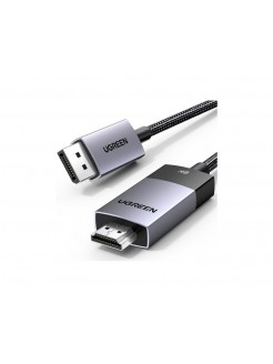 კაბელი: UGREEN DP115 8K/60Hz DisplayPort to HDMI Cable 2m Grey - 80397