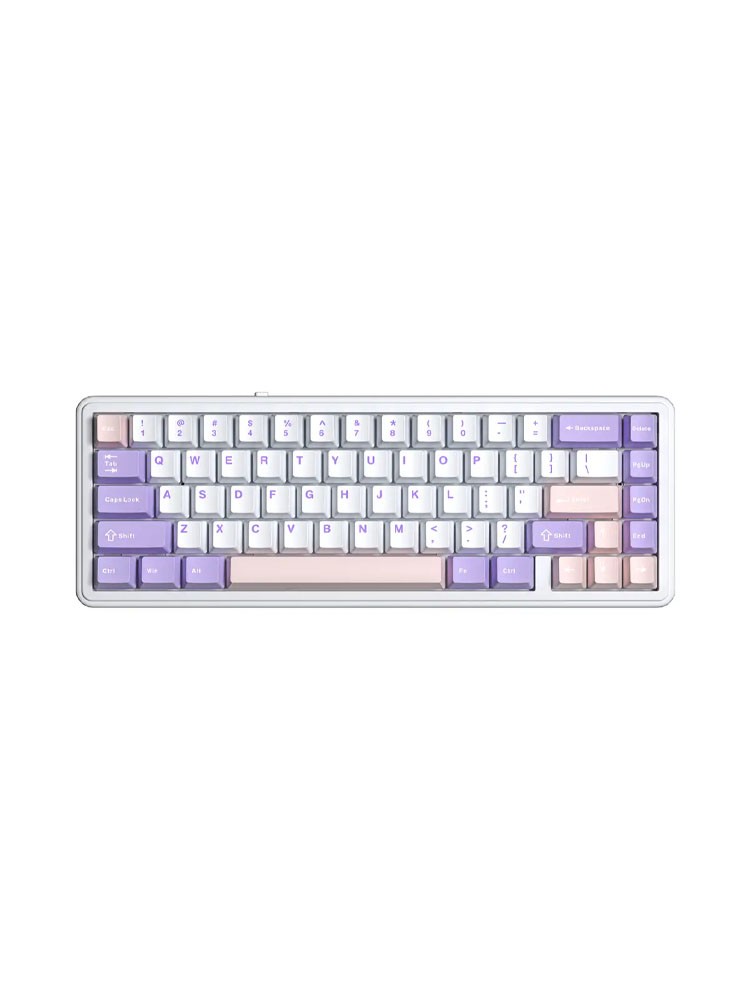 კლავიატურა: AULA F65 Wireless Mechanical Keyboard Pink/White/Purple (Nimbus switch)