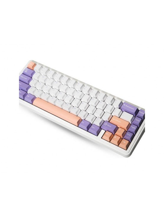 კლავიატურა: AULA F65 Wireless Mechanical Keyboard Pink/White/Purple (Nimbus switch)