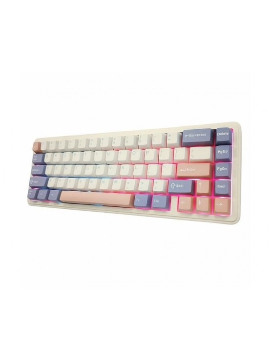 კლავიატურა: AULA F65 Wireless Mechanical Keyboard Pink/White/Purple (Nimbus switch)