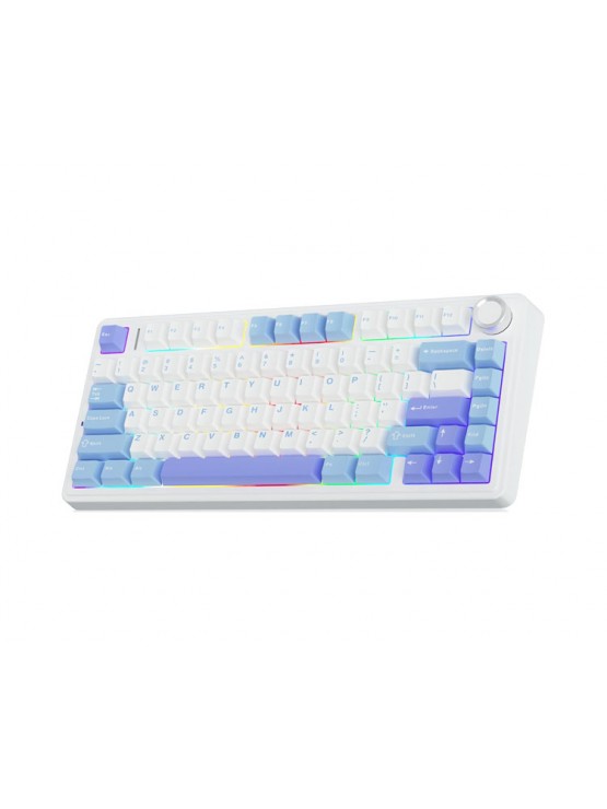 კლავიატურა: AULA F75 Gasket Wireless Mechanical Keyboard Blue/White/Purple (Reaper Switch)