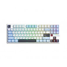 კლავიატურა: AULA F87 PRO V2 Tri-Mode RGB Mechanical Keyboard Whire Light Blue/White/Dark Purple (Star Vector Switch)