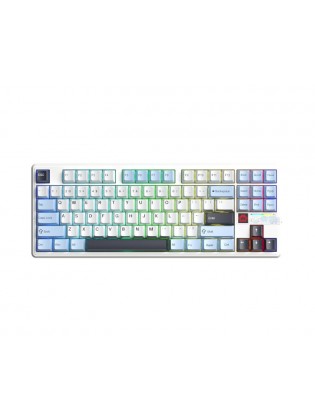 კლავიატურა: AULA F87 PRO V2 Tri-Mode RGB Mechanical Keyboard Whire Light Blue/White/Dark Purple (Star Vector Switch)