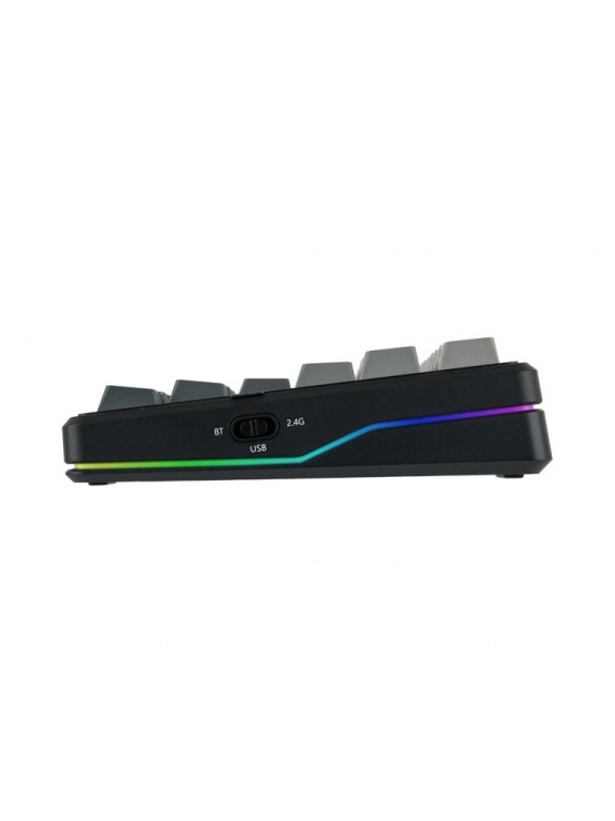 კლავიატურა: AULA F87 PRO V2 Tri-Mode RGB Mechanical Keyboard Black/Gradient Grey (Gray Wood Switch V4)
