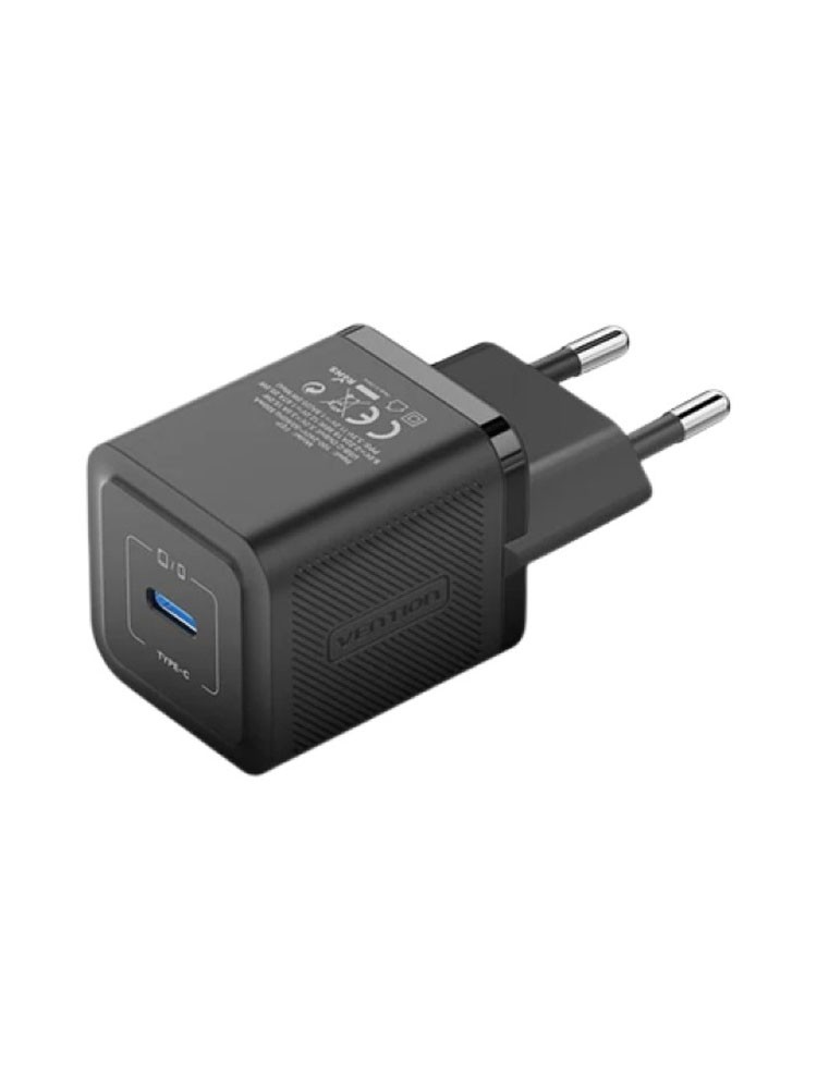 დამტენი: Vention FEPB0-EU 1-Port USB-C GaN Charger 20W Black