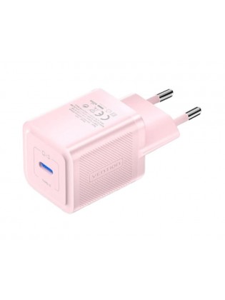 დამტენი: Vention FEPL0-EU 1-Port USB-C GaN Charger 20W EU-Plug Pink