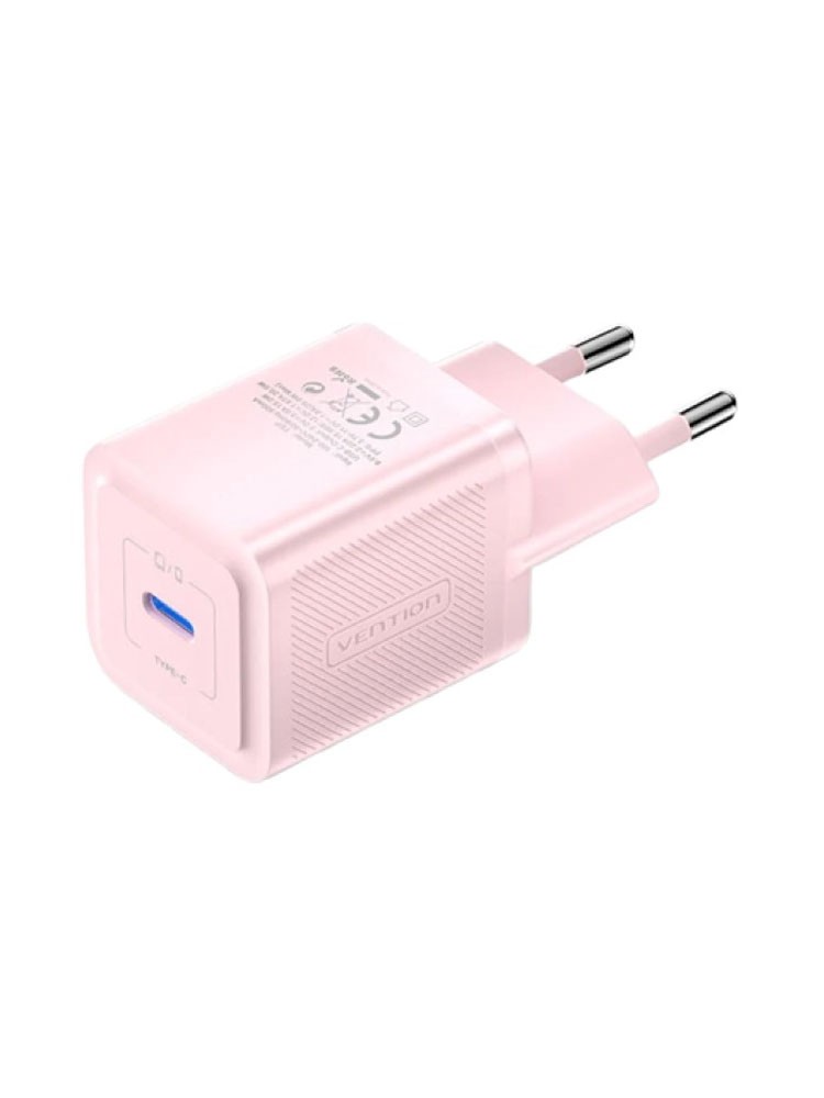 დამტენი: Vention FEPL0-EU 1-Port USB-C GaN Charger 20W EU-Plug Pink