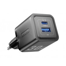 დამტენი: Vention FEQB0-EU 2-Port USB/USB-C GaN Charger (30W/30W) EU-Plug Black