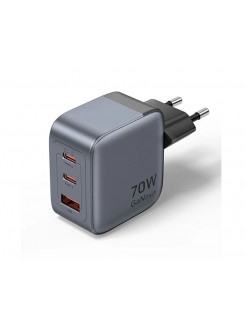 დამტენი: Vention FEXH0-EU 2xUSB-C/USB-A GaN Charger (70W+70W+22.5W) Gray