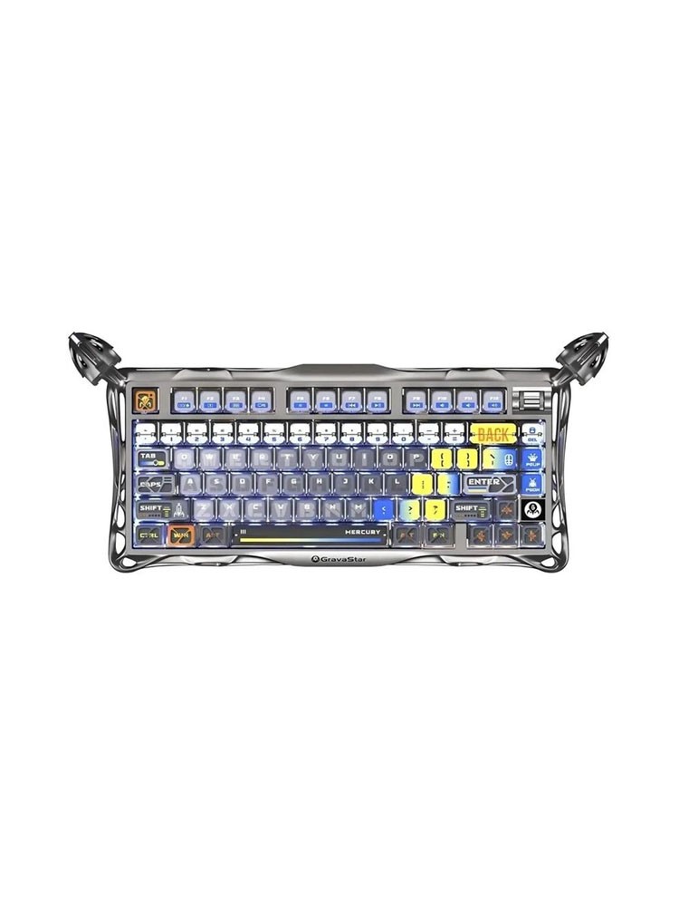 კლავიატურა: GravaStar Mercury K1 Pro Wireless Mechanical Gaming Keyboard Interstellar Silver - GSK1PRO_S_CGRY