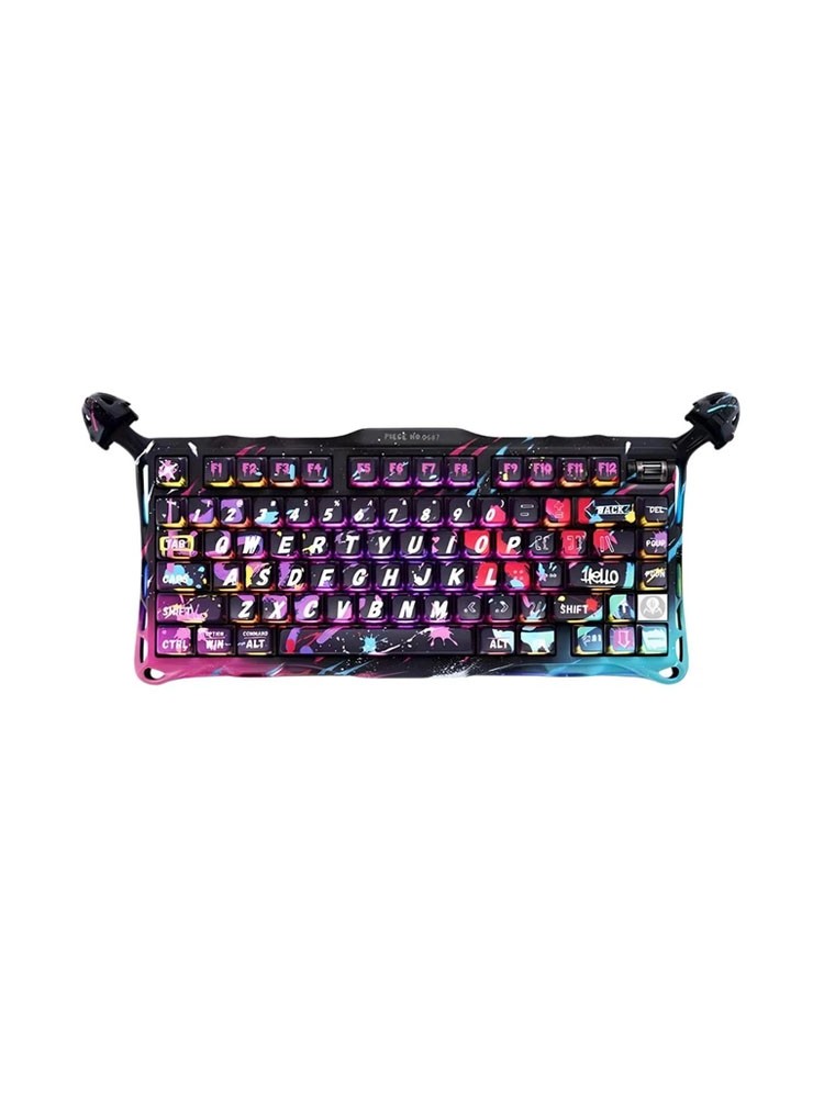 კლავიატურა: GravaStar Mercury V75 Pro Wired Mechanical Gaming Keyboard Neon Graffiti - GSV75PRO_U_CG_BLK