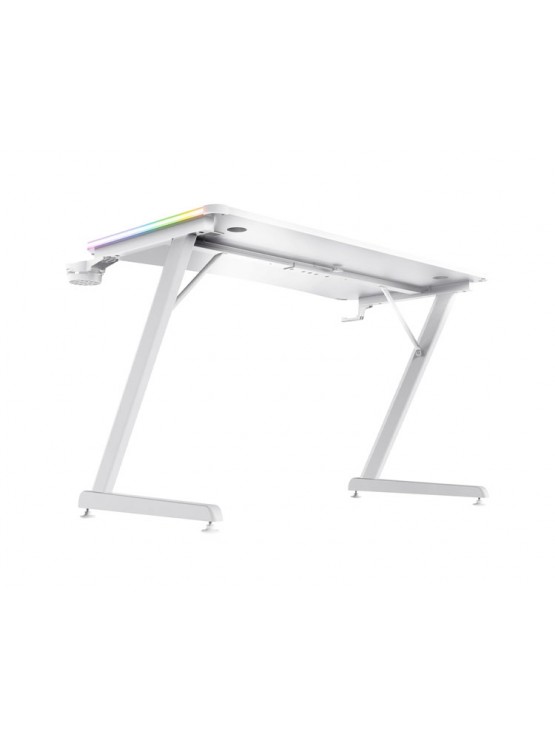 გეიმერული მაგიდა: Trust GXT 709W Luminus RGB Gaming Desk White - 25328