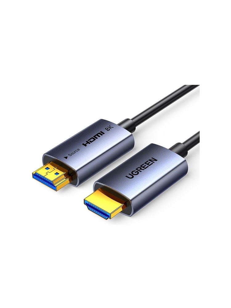 კაბელი: UGREEN HD183 8K Fiber Optic HDMI To HDMI Cable 15m Grey/Black - 55505