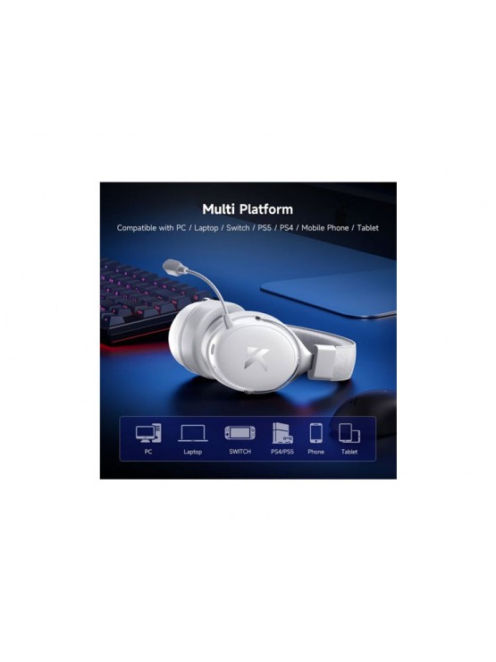 ყურსასმენი: Mchose V9 Pro Wireless Gaming Headset Icy White - HW-V9-5