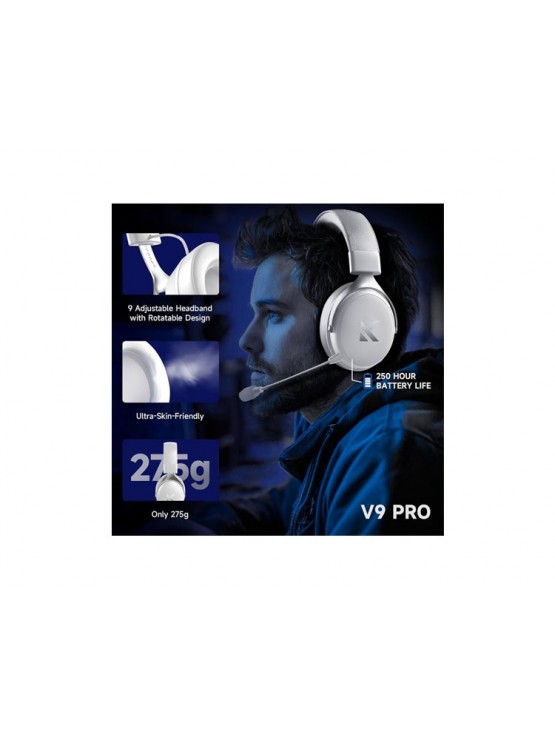 ყურსასმენი: Mchose V9 Pro Wireless Gaming Headset Icy White - HW-V9-5