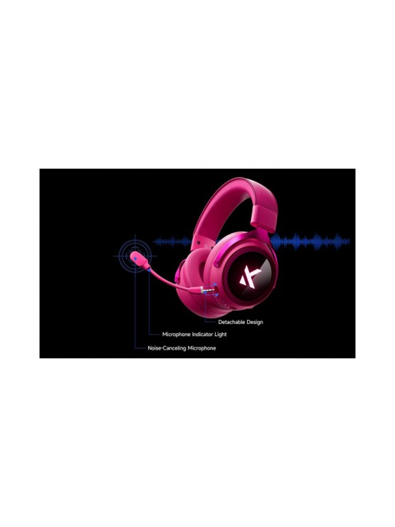 ყურსასმენი: Mchose X9 Wireless Gaming Headset Rose Red - HW-X9-3