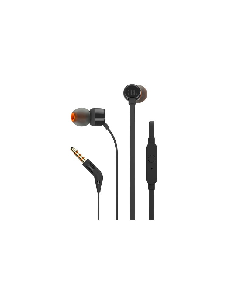 ყურსასმენი: JBL Tune 110 Wired Headphones With Mic Black - JBLT110BLKE