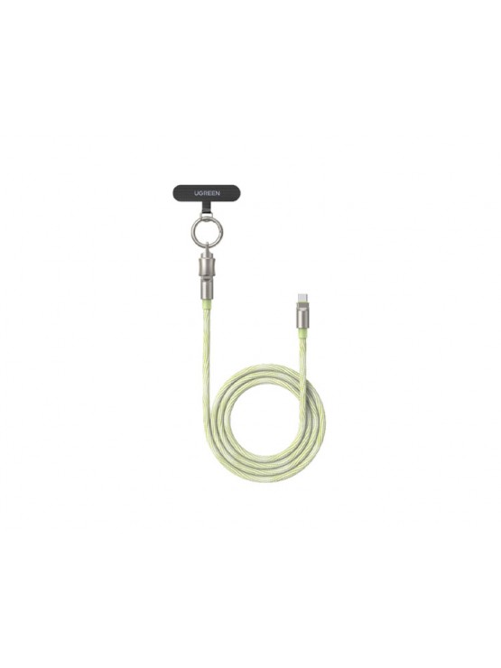 კაბელი: UGREEN L508 60W Type-C To Type-C PD Fast Charging Lanyard Cable 1.2m Green - 35500