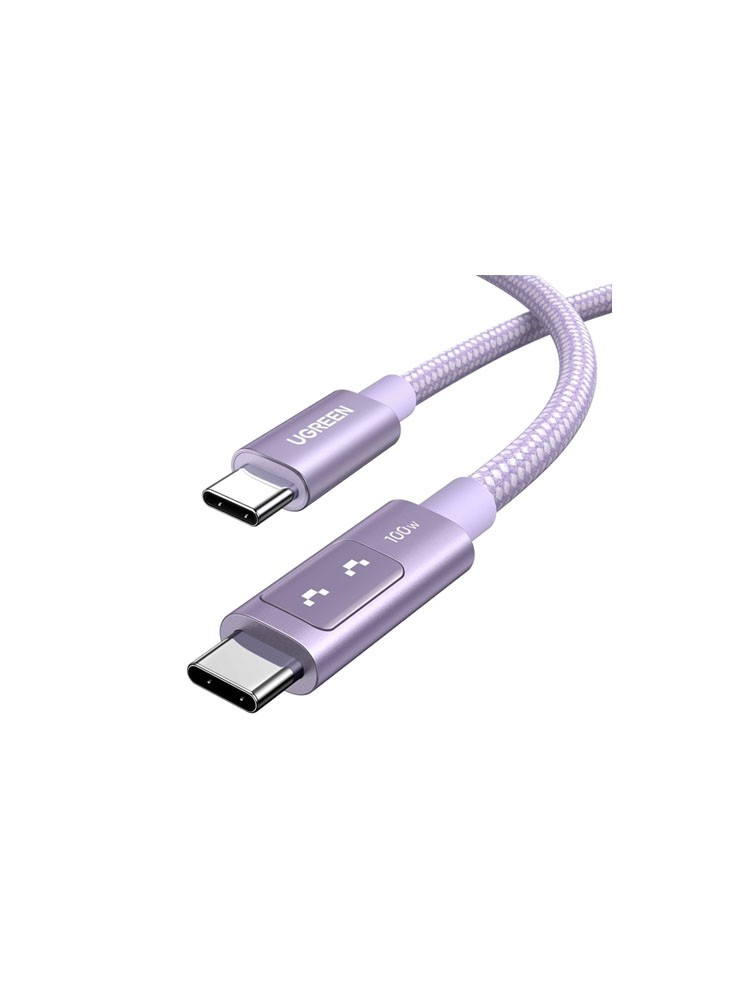 კაბელი: UGREEN Uno L509 100W Type-C to Type-C Fast Charging Cable 2M Purple - 65216