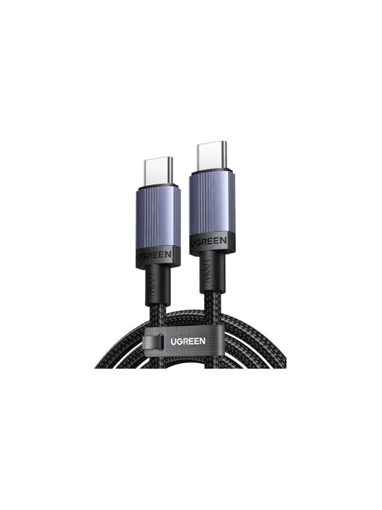 კაბელი UGREEN L528 100W Type-C to Type-C Cable 2m Grey/Black - 65833