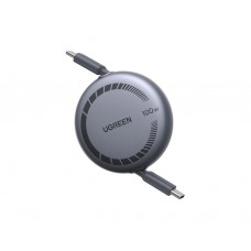 კაბელი: UGREEN L531 100W Type-C to Type-C PD Fast Charging Retractable Cable 1m Grey/Black - 65905