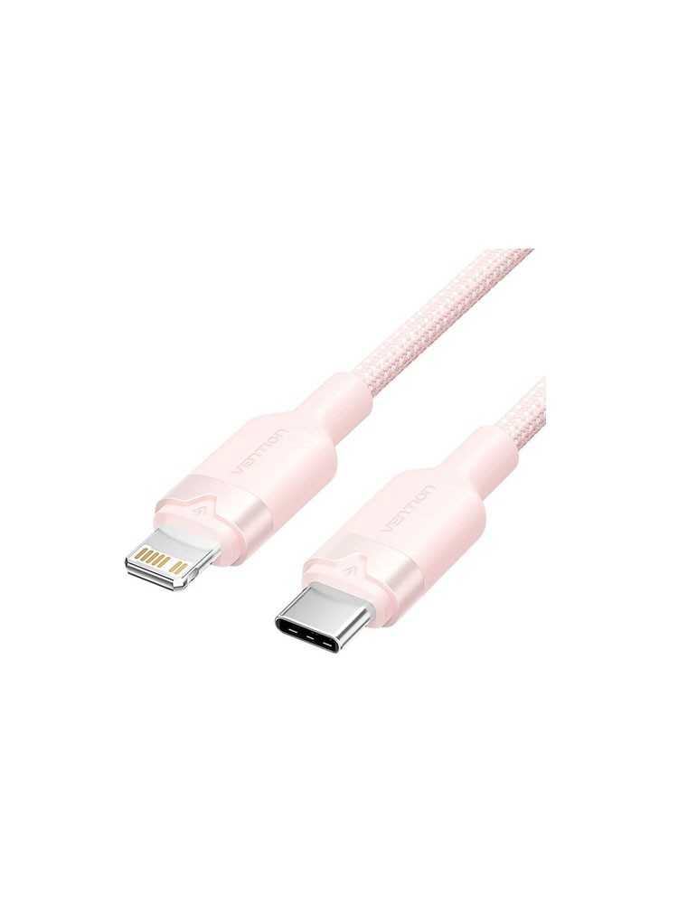 კაბელი: Vention LALPF USB 2.0 Type-C to Lightning 27W PD Fast Charging Cable 1m Pink