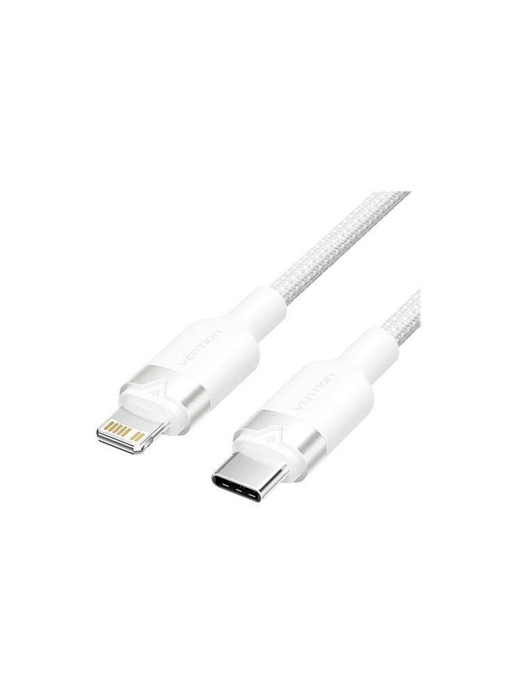 კაბელი: Vention LALWF USB 2.0 Type-C to Lightning 27W PD Fast Charging Cable 1m White