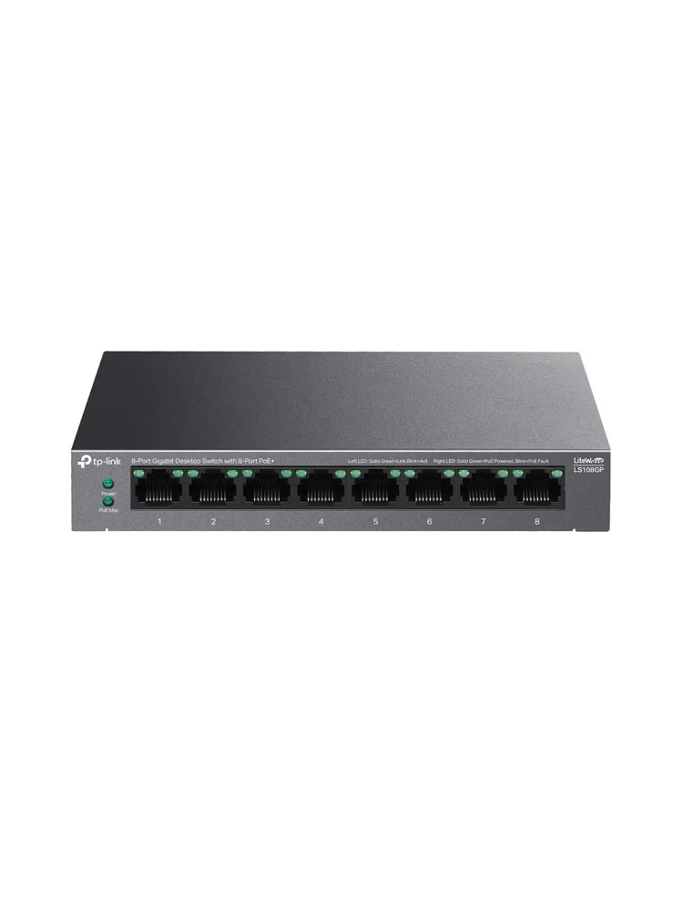სვიჩი: TP-Link LS108GP 8-Port Gigabit Desktop Switch with 8-Port PoE+