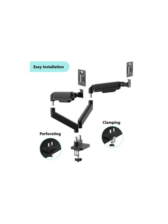 მონიტორის საკიდი: Gembird MA-DA2-06 Desk mounted adjustable double monitor arm 17"-32" black