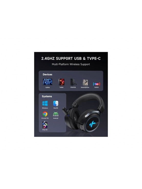 ყურსასმენი: Mchose X9 Wireless Gaming Headset Black - MC-X9-2