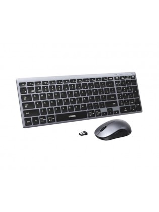 კლავიატურა-მაუსი: UGREEN MK552 Wireless Keyboard & Mouse Combo Grey - 85513