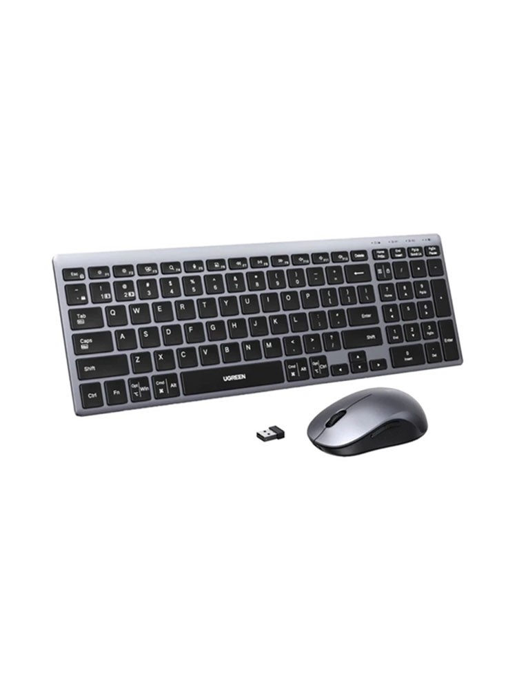 კლავიატურა-მაუსი: UGREEN MK552 Wireless Keyboard & Mouse Combo Grey - 85513