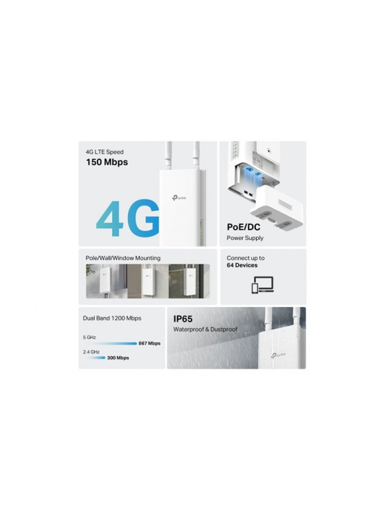 როუტერი: TP-Link Archer MR402-Outdoor 4G AC1200 Dual Band Wi-Fi Outdoor Router