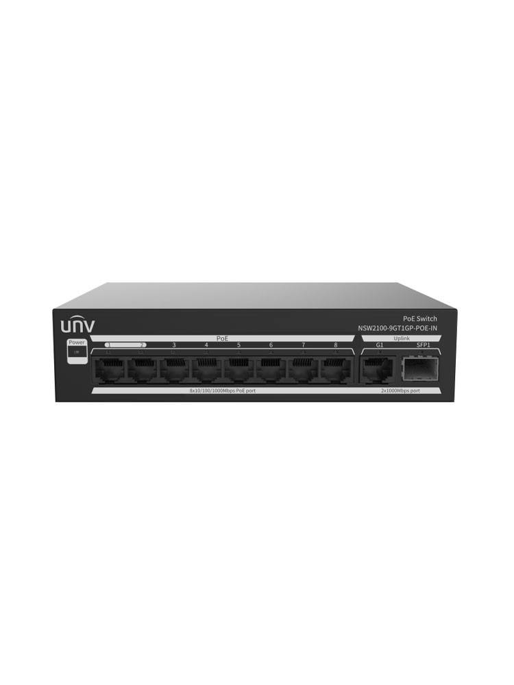 სვიჩი: Uniview NSW2100-9GT1GP-POE-IN 8-Port PoE Managed Switch