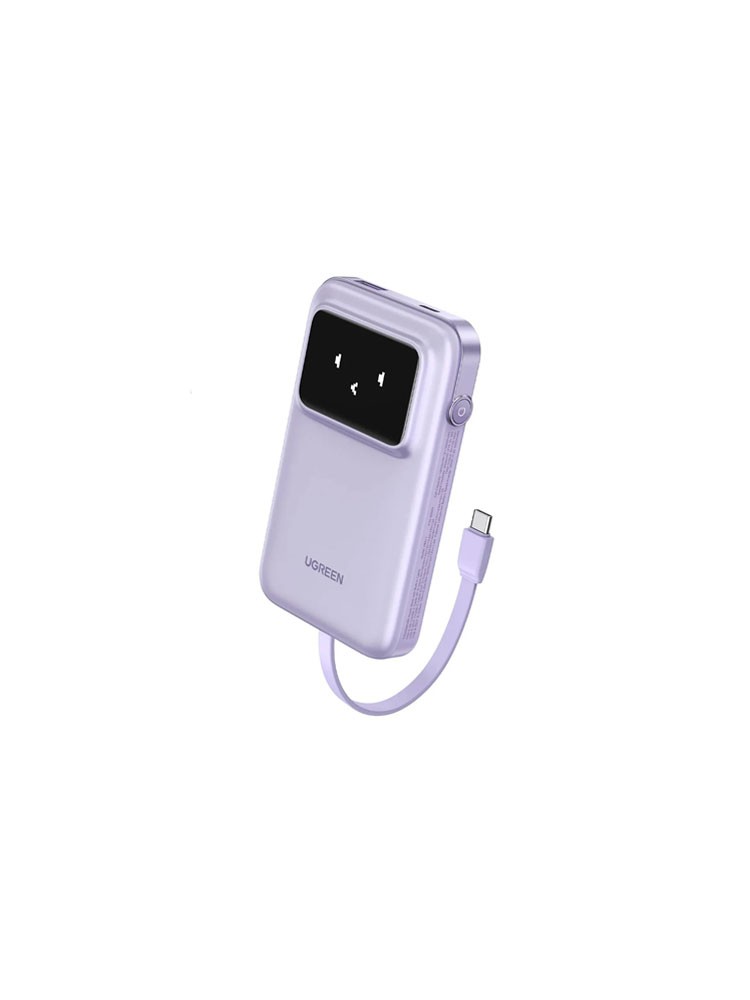 დამტენი: UGREEN PB511 Uno 10000mAh 30W Power Bank With Built In Cable Purple - 35604B