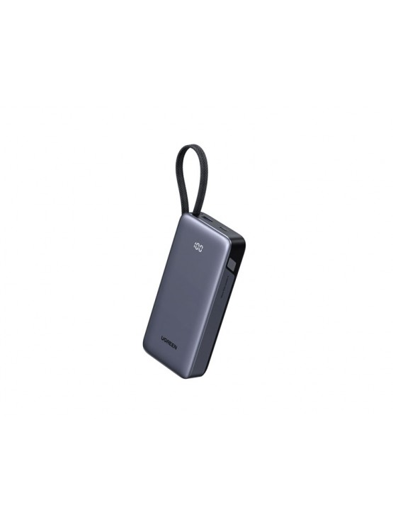 პორტატული დამტენი: UGREEN PB536 55988B 20000mAh Power Bank With Built-in Cable Grey