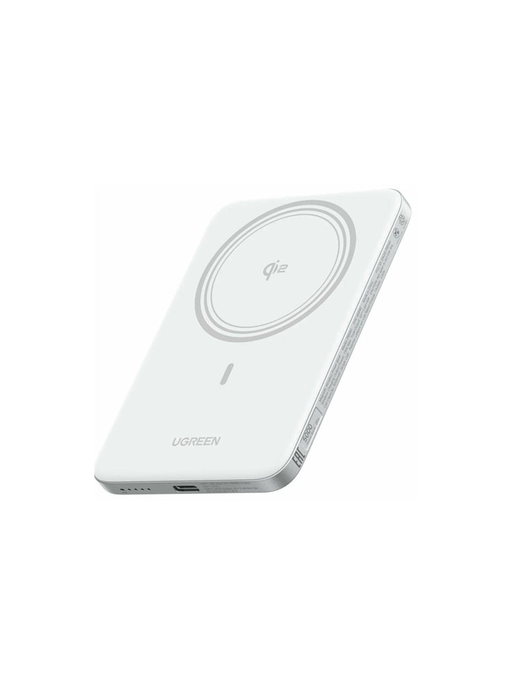 პორტატული დამტენი: UGREEN PB580 95931B 5000mAh Type-C Magnetic Wireless Power Bank White