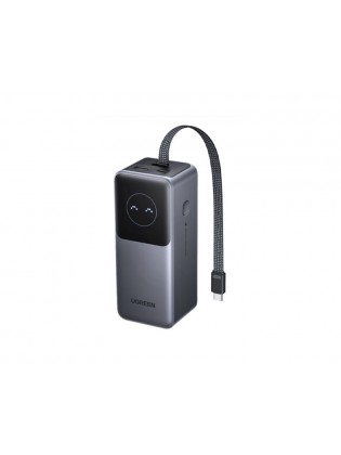 პორტატული დამტენი: UGREEN PB723 55365B 20000mAh 130W Nexode Smart Display Power Bank with Built-in Cable Grey
