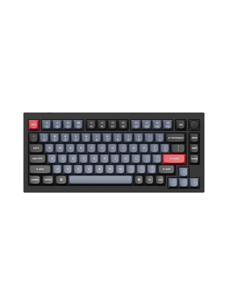 კლავიატურა: Keychron Q1 QMK RGB Gateron Phantom Blue Wired Mechanical Keyboard Black - Q1M2_Keychron
