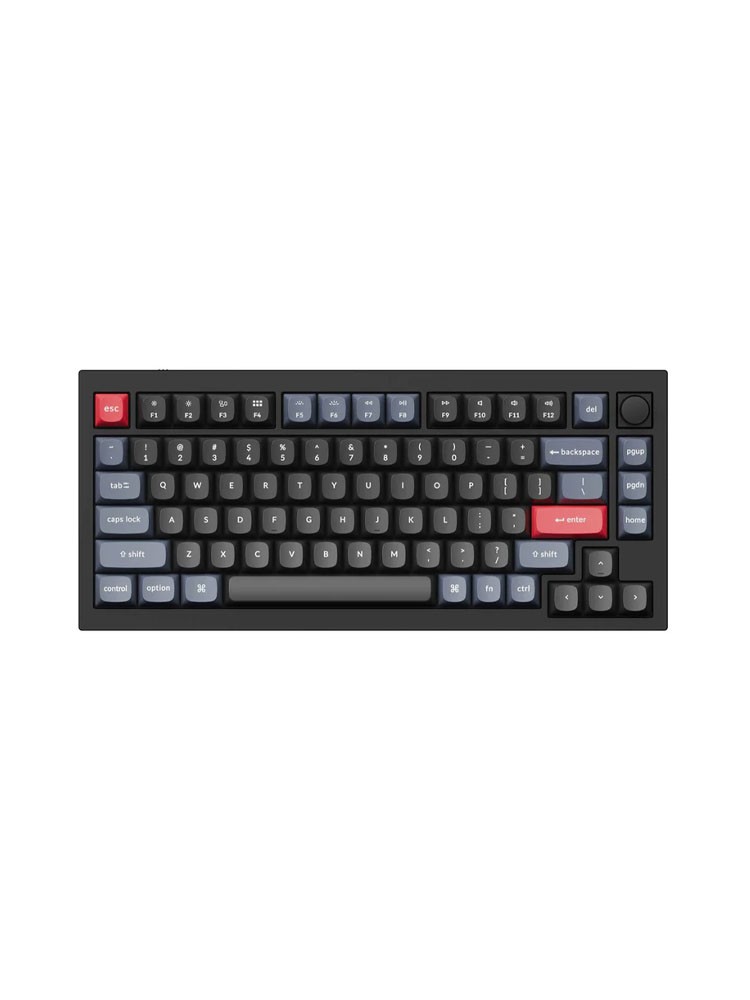 კლავიატურა: Keychron Q1 QMK RGB Gateron Phantom Blue Wired Mechanical Keyboard Black - Q1M2Z_KEYCHRON