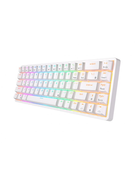 კლავიატურა: Royal Kludge RK G68 RGB Red switch Mechanical Keyboard White - RK837-WHIT-H